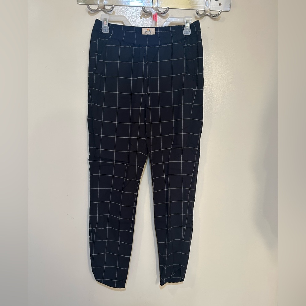 Marine Layer Allison Pant in Black Windowpane